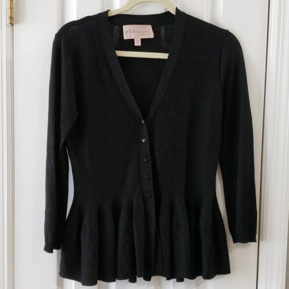 Philosophy Black Shimmer Cardigan